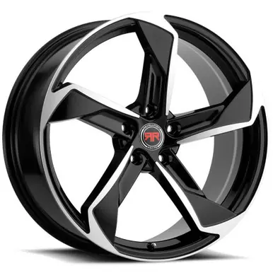 Revolution Racing R20 18x8 5x112 +40mm Black/Machined Wheel Rim 18" Inch RR20-188512+40BM Same Day Shipping