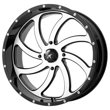 One Day Deal MSA M36 Switch 22x7 4x137 +0mm Black/Machined Wheel Rim 22" Inch M36-022737