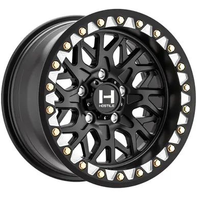 Hostile UTV H333 Glamis Beadlock 15x10 5x4.5 +0mm Satin Black Wheel Rim 15 Inch H333-1510511454A Money Back Guarantee