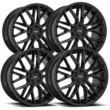 Holiday Sale (Set of 4) Staggered-Niche M224 Gamma 20" 5x4.5" +35mm Gloss Black Wheels Rims M224209065+35-M224200565+40