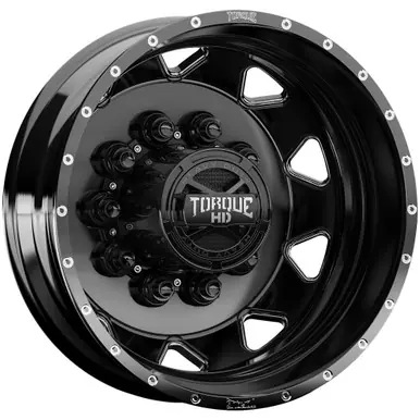 Fresh Stock Torque HD TW643F Haulin 22.5x8.25 10x285.75 Black/Milled-Rear Wheel Rim 22" Inch TW643F-25822813-167