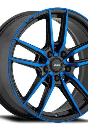 Seasonal Sale Konig Myth 5x114.3 17x8+43 Gloss Black w/ Blue Tinted Clearcoat