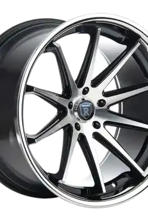 Rohana RFC10 5x112 20x9+35 Machine Black/Chrome Lip Professional Grade