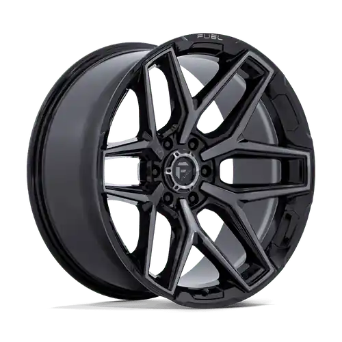 Mega Sale Fuel 1PC FLUX 8X170 20X9 +1 GLOSS BLACK BRUSHED FACE WITH GRAY TINT