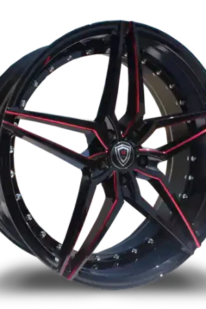 Authentic MARQUEE WHEELS M3259 5x120 20x9+35 BLACK / RED