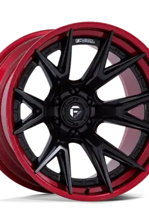 High Quality Fuel 1PC FC402 CATALYST 6X139.7 20x9 +01 MATTE BLACK WITH CANDY RED LIP