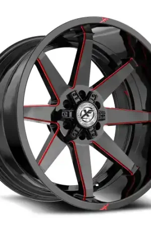 XF Off-Road XF-236 6x135/6x139.7 20x10 -24 Gloss Black & Red Milled Holiday Sale