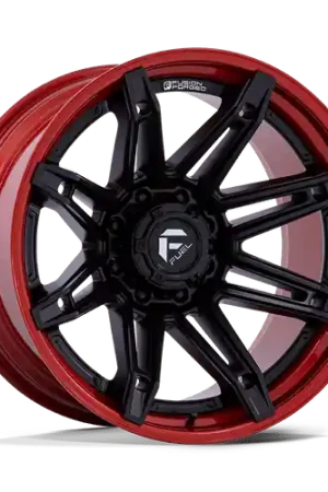 Low Price Fuel 1PC FC401 BRAWL 6X135 22x12 -44 MATTE BLACK WITH CANDY RED LIP