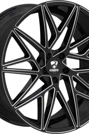 RAVETTI M5 5X112 22x8.5 +32 BLACK AND MILLED Brand New