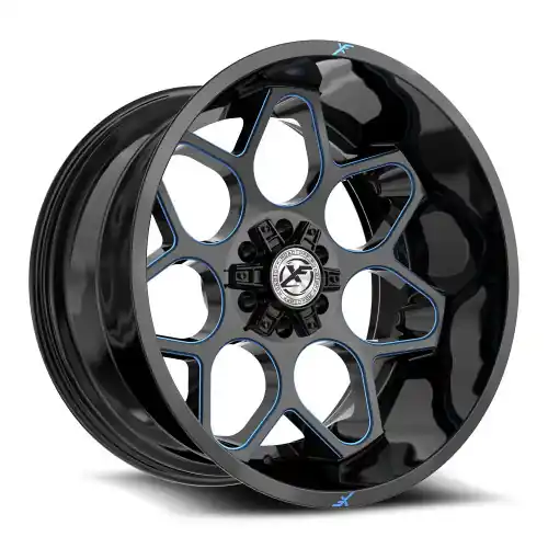 Sale XF Off-Road XF-233 5x127/5x139.7 20x9 +0 Gloss Black & Blue Milled