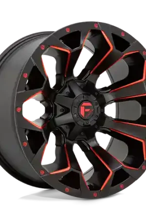 Secure Checkout Fuel 1PC D787 ASSAULT 8X165.1 20X9 +20 MATTE BLACK RED MILLED