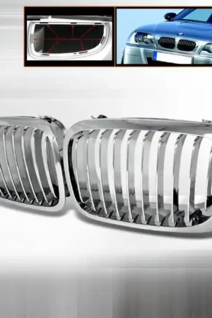 Time-Limited BMW 3 Series 2DR Spec-D Front Hood Grille - Chrome - HG-E46992CC