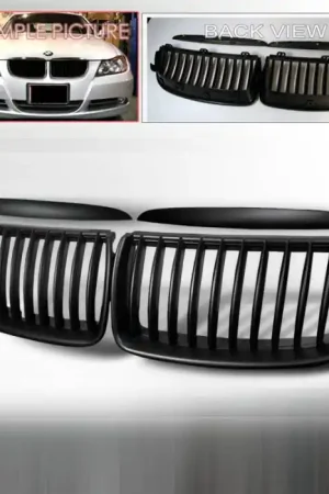 Fan Favorite BMW 3 Series Spec-D Front Hood Grille - Black - HG-E9005BB