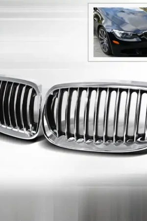 BMW 3 Series Spec-D Front Hood Grille - Chrome - HG-E9207CC Fast Shipping