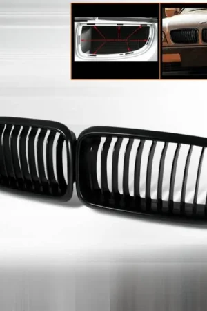 Free Delivery BMW 7 Series Spec-D Front Hood Grille - Black - HG-E3895BB