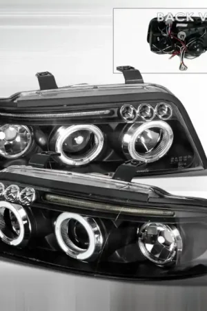 Audi A4 Spec-D Halo LED Projector Headlights - Black - LHP-A400JM-TM Weekend Sale