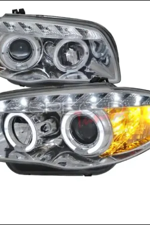 BMW 1 Series Spec-D Projector Headlights - Chrome - 2LHP-E8708-TM Next Day Delivery