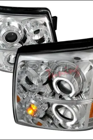 No Minimum Order Cadillac Escalade Spec-D CCFL Halo Projector Headlights - Chrome - 4LHP-ECLD02-KS