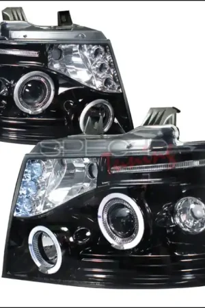 Chevrolet Avalanche Spec-D Halo Projector Headlight Gloss - Black Housing - Smoke Lens - 2LHP-AVA07G-TM Worldwide Shipping