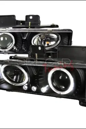 Genuine Chevrolet C10 Spec-D Halo Projector Headlights with LED - Black - LHP-C1088JM-RS