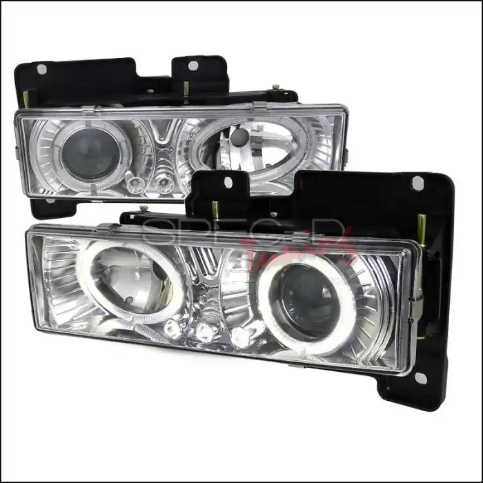 One Day Deal Chevrolet C10 Spec-D Halo Projector Headlights with LED - Chrome - LHP-C1088-RS