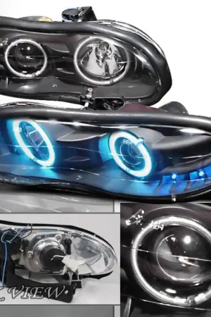 Premium Chevrolet Camaro Spec-DProjector Headlights - Black - LHP-CMR98HJM-KS