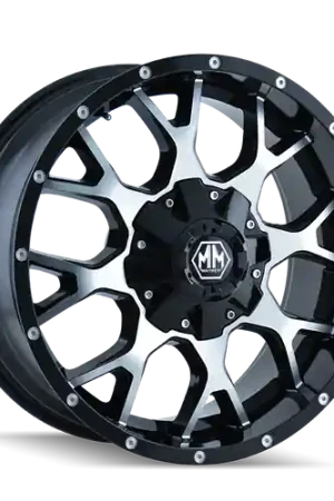 Mayhem Warrior 8015 5x127/5x139.7 17x9-12 Black/Machined Face High Quality