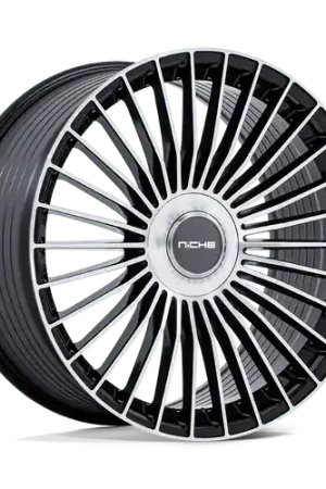 Affordable Niche 1PC NC282 SERENE 5X108/5X114.3 22x10.5 +45 GLOSS BLACK W/ MACHINED FACE