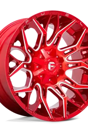 Factory Price Fuel 1PC D771 TWITCH 8X170 22X10 -18 CANDY RED MILLED