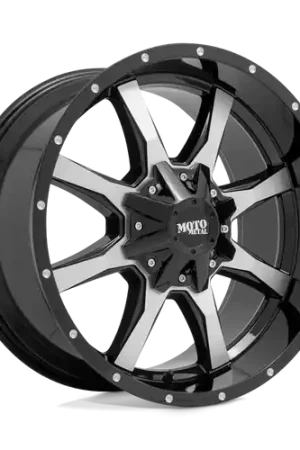 Buy Direct Moto Metal MO970 5X127/5X139.7 20X12 -44 GLOSS BLACK MACHINED FACE
