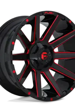 Fuel 1PC D643 CONTRA 8X180 20X9 +1 GLOSS BLACK RED TINTED CLEAR Place Order
