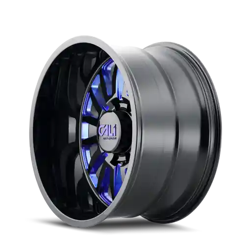 Cali Off-Road Summit 9110 8x165.1 20x12-51 Gloss Black/Blue Milled Spokes Final Sale