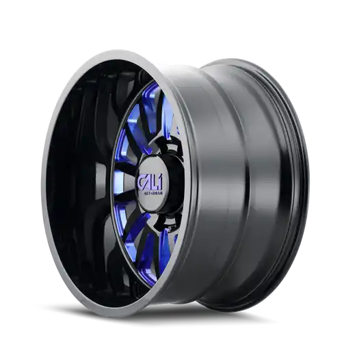 In Demand Cali Off-Road Summit 9110 8x180 22x12-51 Gloss Black/Blue Milled