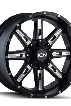 Affordable Ion Type 184 5x139.7 17x9+18 Satin Black/Milled Spokes