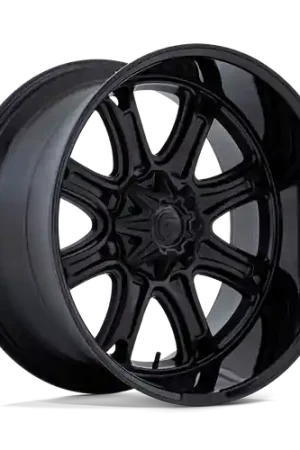Crafted Fuel 1PC DARKSTAR 5X139.7/5X150 20X10 -18 MATTE BLACK WITH GLOSS BLACK LIP