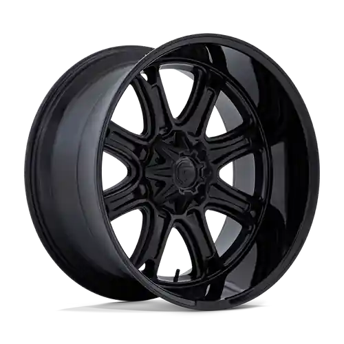 Crafted Fuel 1PC DARKSTAR 5X139.7/5X150 20X10 -18 MATTE BLACK WITH GLOSS BLACK LIP
