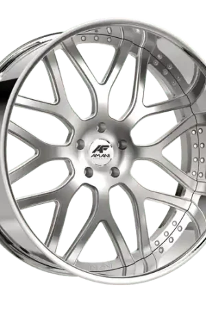 Certified Amani Allora 5x112/5x120 22x10 +38 Brush Center Chrome Lip