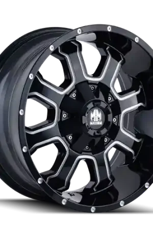 Mayhem Fierce 8103 5x127/5x139.7 17x9-12 Gloss Black/Milled Spokes New Release