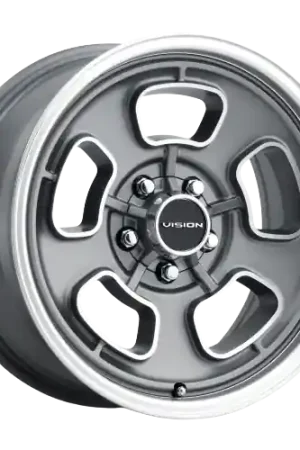 Vision American-Muscle 148 Shift 5x120.65 17x8+0 Satin Grey Machined Face/Lip No Minimum Order