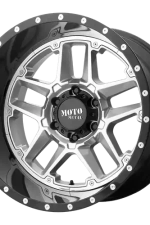 Exclusive Offer Moto Metal MO987 SENTRY 6X114.3 20X9 +18 GLOSS SILVER CENTER GLOSS BLACK LIP