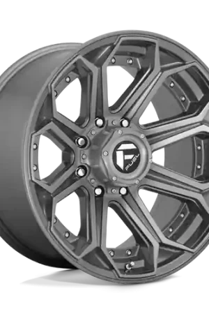 Worldwide Shipping Fuel 1PC D705 SIEGE 8X180 20X10 -18 BRUSHED GUN METAL TINTED CLEAR