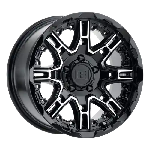 Level 8 SLINGSHOT 6X139.7 20X9 -10 GLOSS BLACK W/ MACHINED FACE Next Day Delivery
