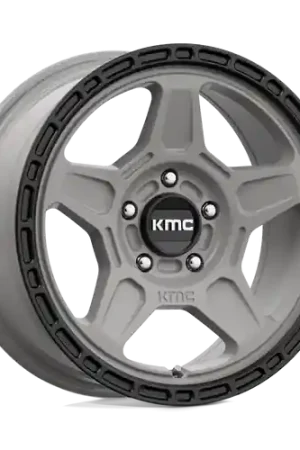 Bargain KMC KM721 ALPINE 5X100 16X7 +15 SATIN GRAY WITH BLACK LIP
