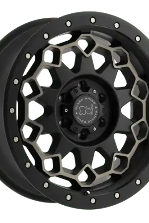 Premium Black Rhino DIAMANTE 6X139.7 20X9 +12 MATTE BLACK W/ MACHINED FACE & DARK MATTE TINT