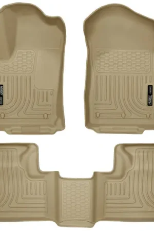 Direct From Manufacturer Husky Liners 11-13 Dodge Durango / 11-13 Jeep Grand Cherokee WeatherBeater Combo Tan Floor Liners