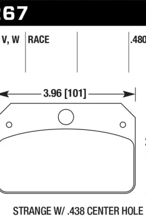 Hawk DR-97 Brake Pads for Strange w/ 0.438in Center Hole Authentic