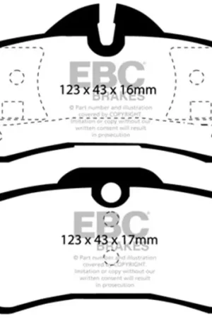 Big Sale EBC 02-03 Mini Hardtop 1.6 Yellowstuff Rear Brake Pads