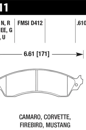 Seasonal Sale Hawk 94-04 Mustang Cobra / 88-95 Corvette 5.7L / 88-92 Camaro w/ Hvy Duty Brakes Front DTC-70 Pads