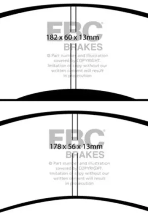 Handmade EBC 70 Ford Fairlane 4.1 Greenstuff Front Brake Pads