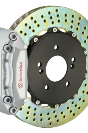 Brembo 95-99 M3 Rear GT BBK 4 Piston Cast 2pc 328x28 2pc Rotor Drilled-Black Professional Grade